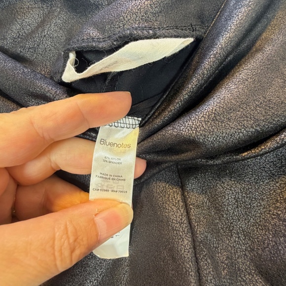 Bluenotes Leggings Womens Size XL Black Faux Leather Goth Bikercore Classic - Picture 7 of 10